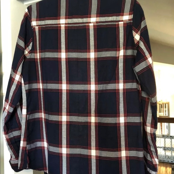 Sky & Sparrow Button Up Plaid Shirt. Womans Size Large - Picture 2 of 4